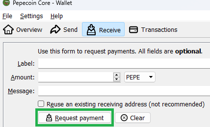 Pepecoin Core wallet guide image