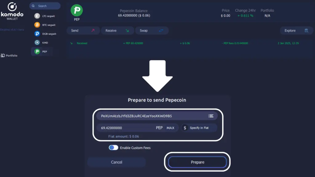 Komodo wallet guide image